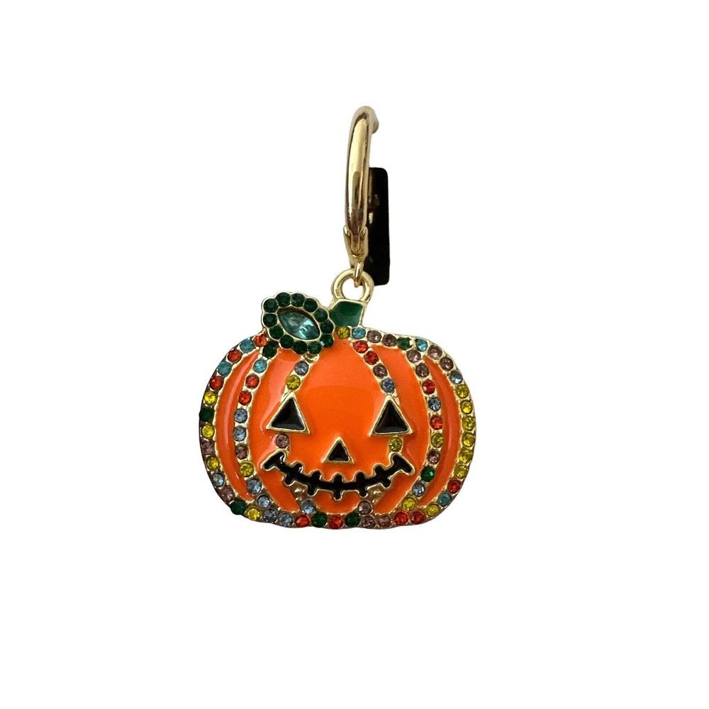 Piper-k Earrings Women's Halloween Time ORANGE JACK O‎ LANTERN PUMPKIN NWT - Picture 2 of 4